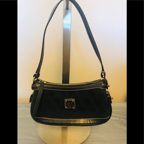 Dooney & Bourke Handbags - Dooney and Bourke small black canvas signature satchel.
